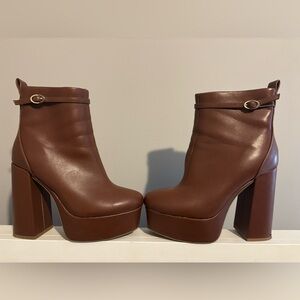 Brown Heeled Ankle Boots